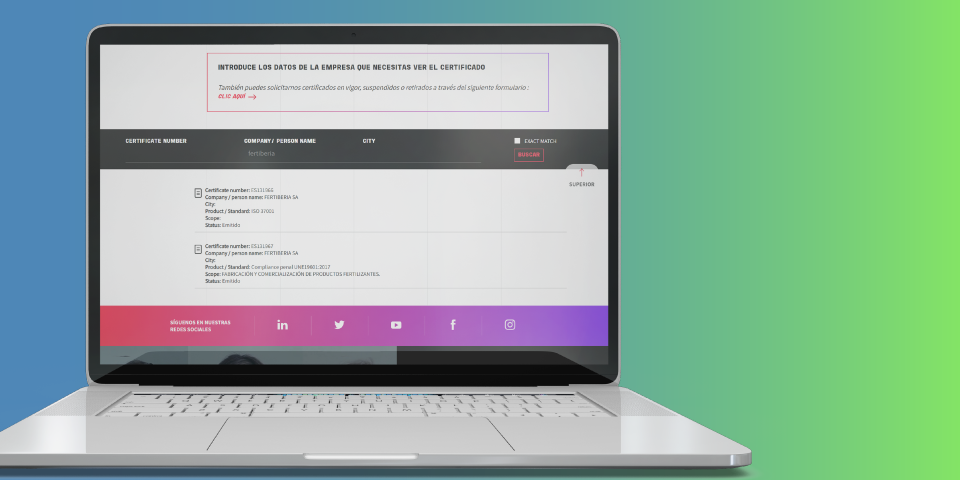 buscador de certificados en vigor