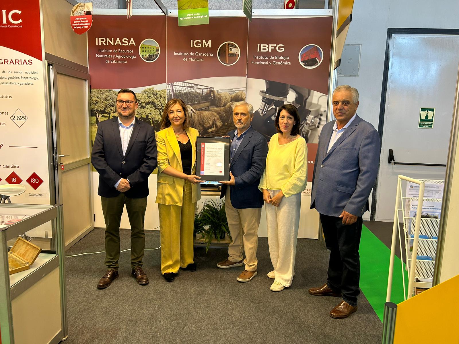 Entrega certificado ISO 9001 IRNASA CSIC